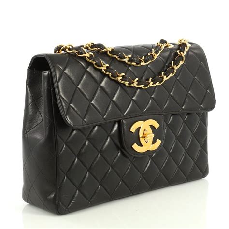 chanel black single flap|chanel vintage classic flap.